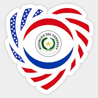 Paraguayan American Multinational Patriot Flag Series (Heart) Sticker
